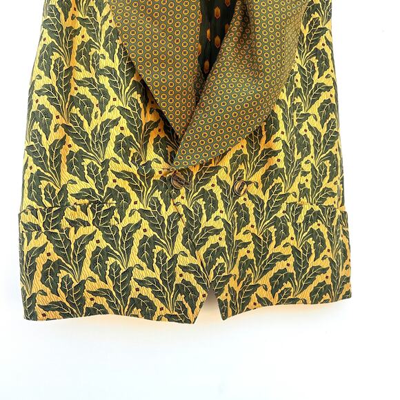 Vintage Anne Pinkerton 1980s Silk Botanical Print Holiday Festive Vest Small - Picture 6 of 7